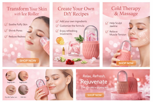 Silicone Ice Cube Facial Roller & Cleansing Scrub